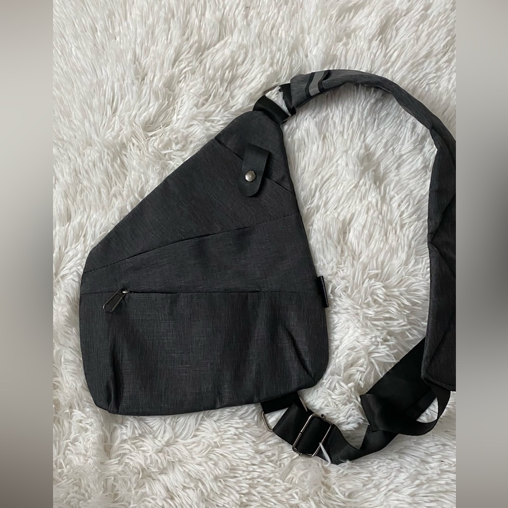 New unbranded sling. Dark gray/ black